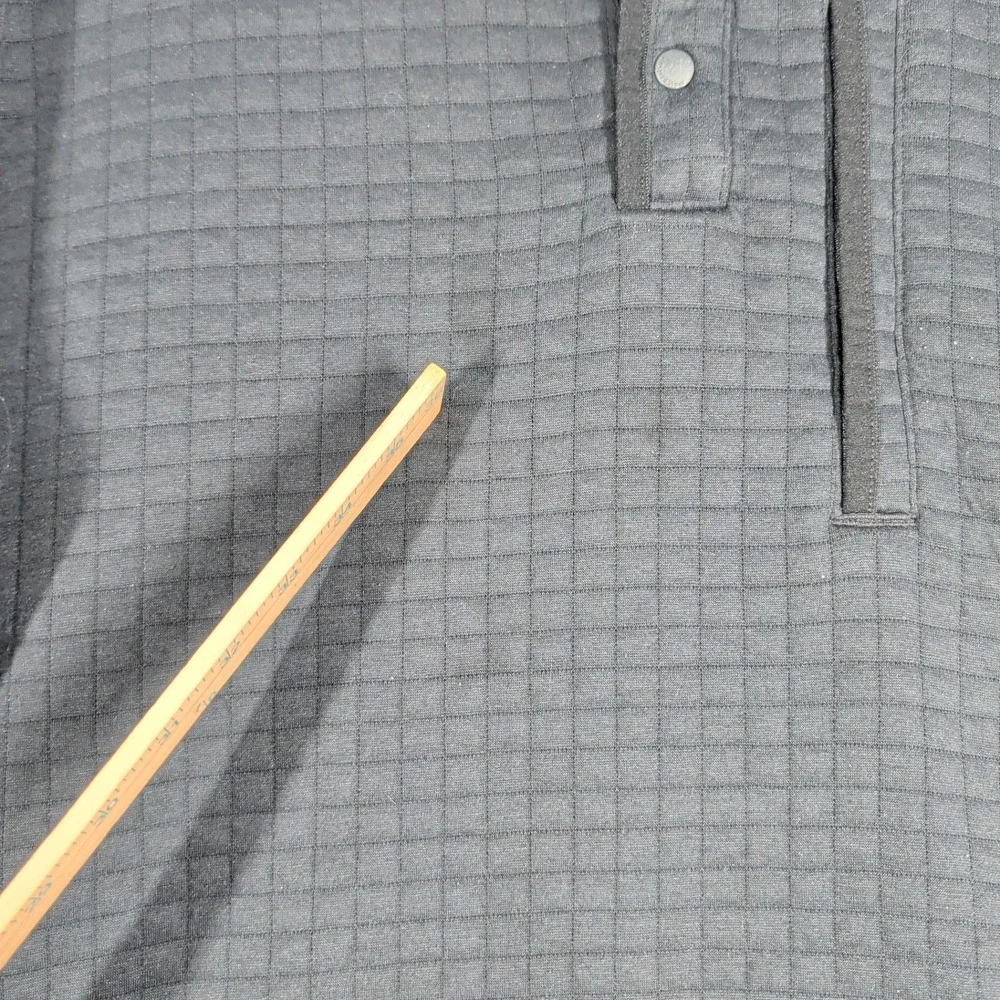 Vineyard Vines Pullover Mens XL Black Performance Quilted Snap Mock Neck Sweater